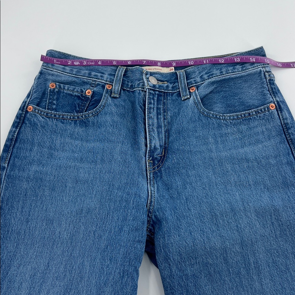 Levis low pro‎ straight Classic Blue Women's Jeans capsule staple wardrobe 26 - Picture 7 of 11